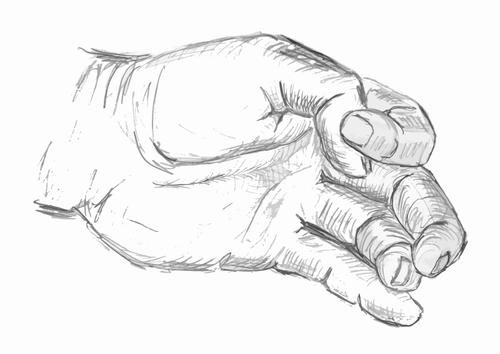 Naszkicowanych ręka człowieka