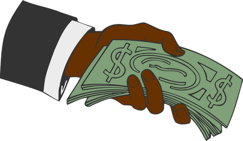 Hand offering money vector image