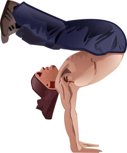 Vector image of guy doing a handstand pose