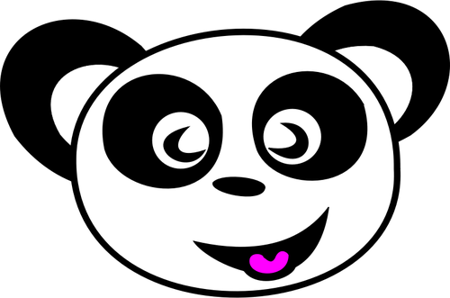 Mutlu panda yüzü çizim vektör