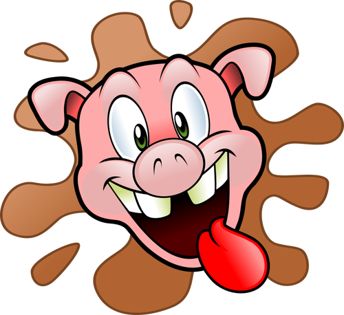 Cabeça de porco feliz