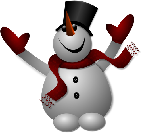 Vector clip art of cheering snowman