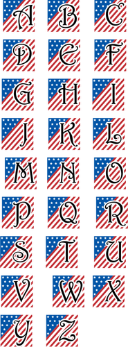 Patriotic alphabet vector image
