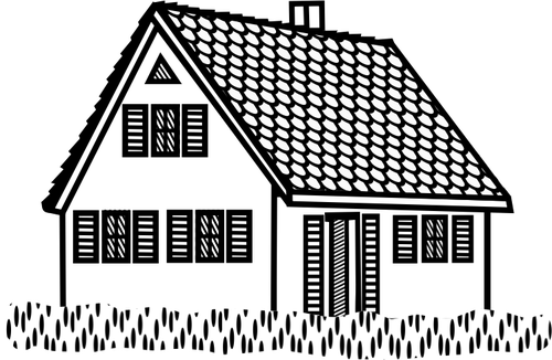Huis lineart vectorillustratie
