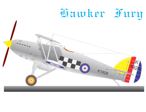 Dwupłatowy samolot Hawker Fury
