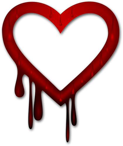 Vector image of heart bleed