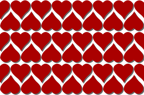 Röda hjärtan mönster