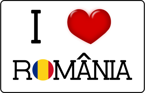 I love Romania vector sticker