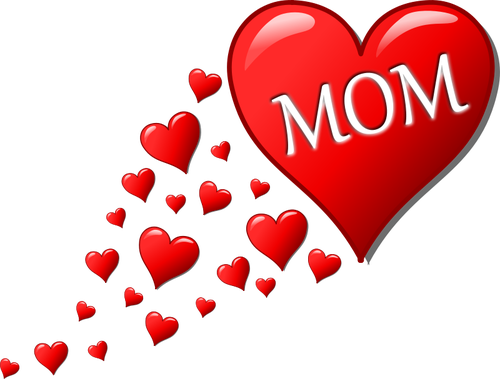 Hearts for Mom vector illustration
