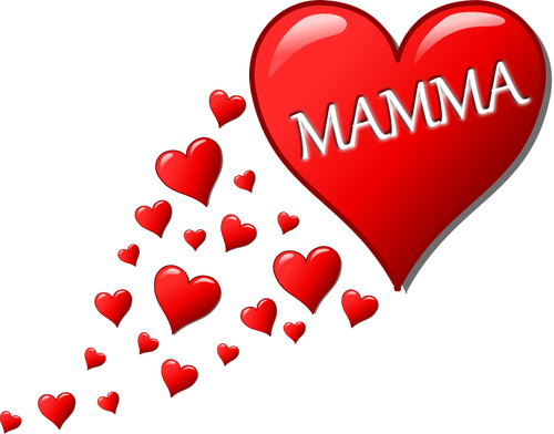 Ilustración del vector de corazones para mamá en Italiano