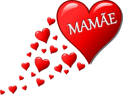 Srdce pro maminku v portugalském jazyce vektoru