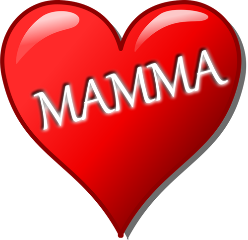 Immagine di vettore italiano cuore festa della mamma