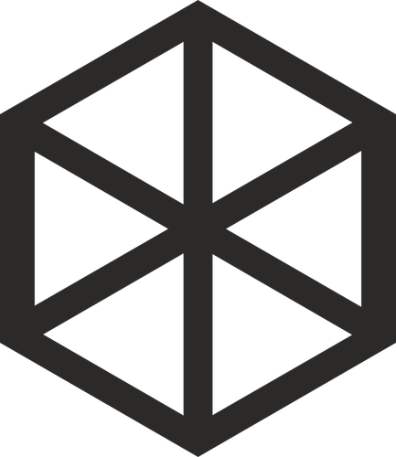 Hexaedro símbolo vector de la imagen
