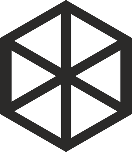 Hexahedron symbol vector image