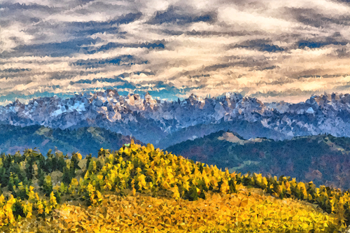 בתמונה וקטורית רכס הרים