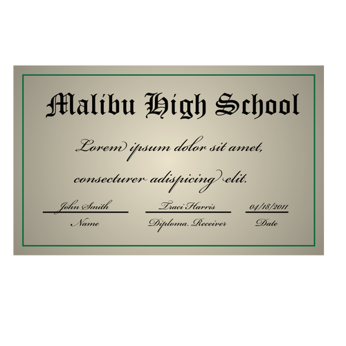 Vector image of high school degree diploma