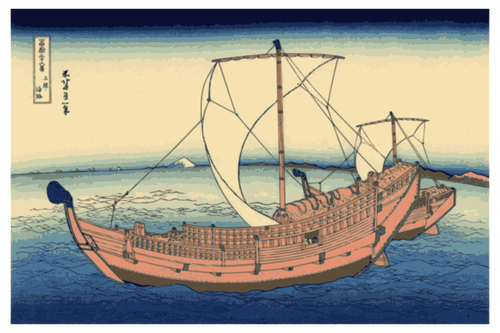 Vector image of color painting from the Kazusa sea route