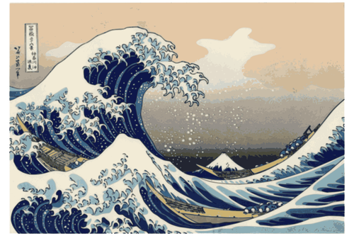 Vector graphics of painting Under the wave off Kanagawa