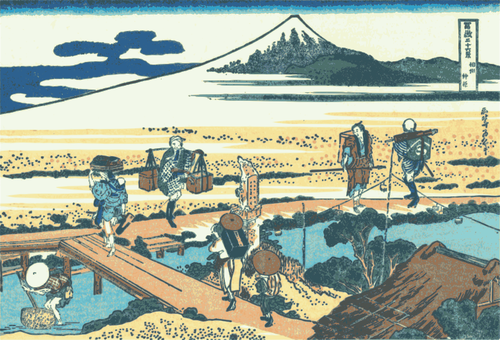 Nakahara en provincia de Sagami vector de imagen