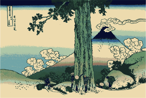 Paso de Mishima en la ilustración de vector de provincia de Kai