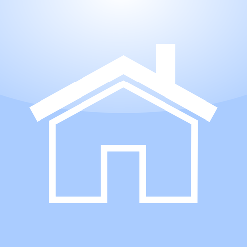 Blue icon for a house vector image