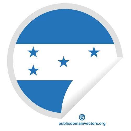 Honduras bayrağı etiket yuvarlak