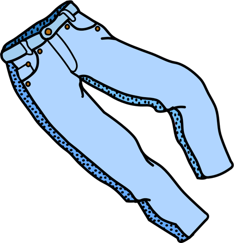 ズボンの着色されたライン アート ベクトル画像