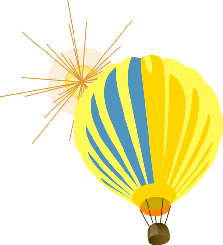 Balão de ar quente com sol