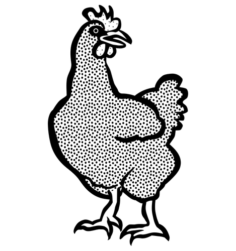 Imagen de libro para colorear de una gallina