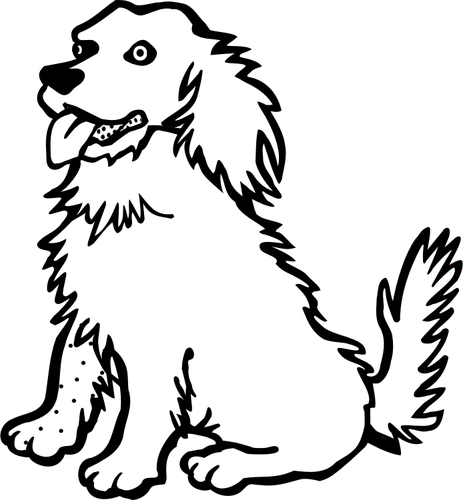 Köpek line art vektör çizim