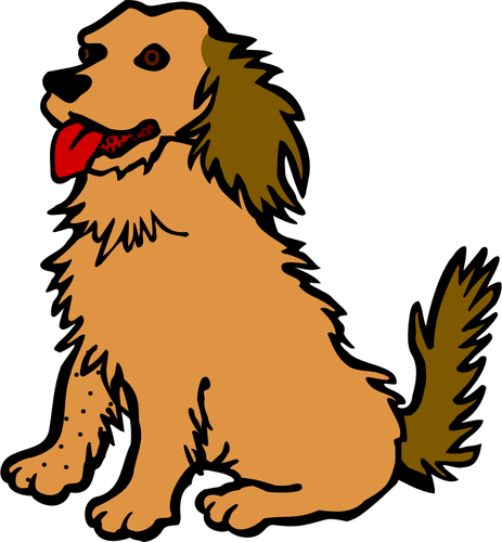 Vektor-ClipArt Hund mit roter Zunge