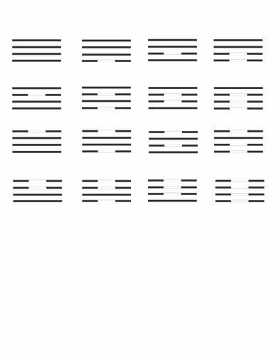 Ce set de 16 I Ching hexagrams