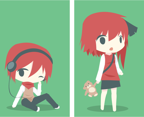 Animated red-haired children