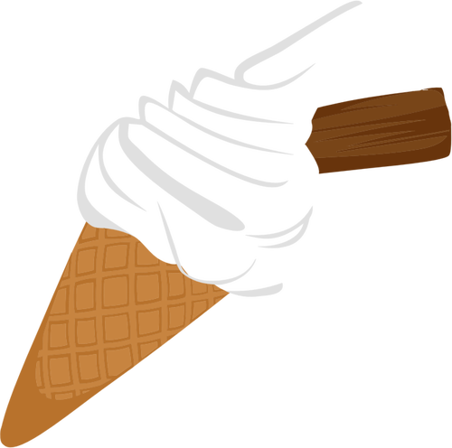 Gráficos vectoriales de cono de helado con galleta de chocolate