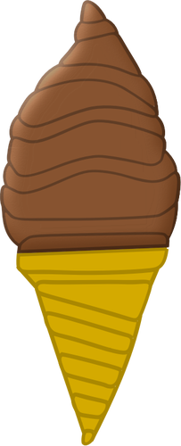 Image of chocolate ice cream in cone