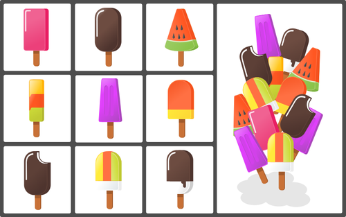 Different ice creams set