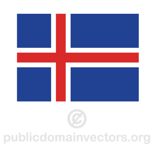 Vector flag of Iceland