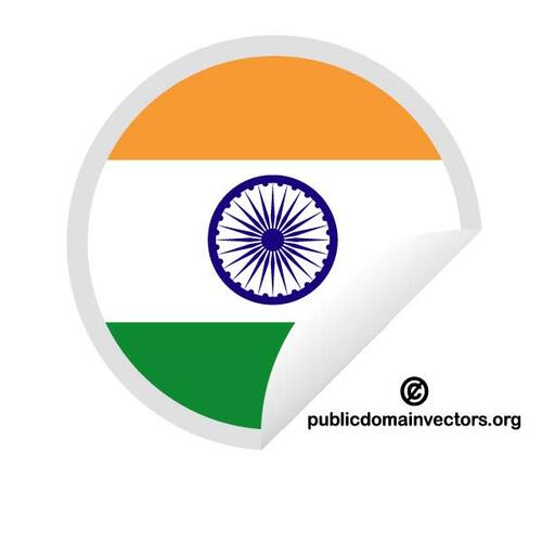Descascar o adesivo com a bandeira da Índia