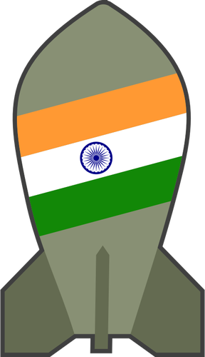 Vector de la imagen de la hipotética bomba nuclear India