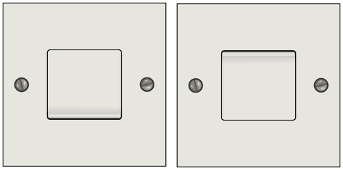 On and off light switches illustration