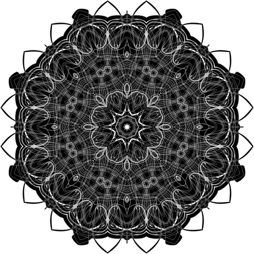Geometryczny czarny kwiat