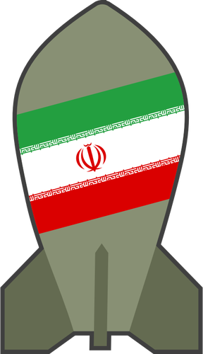 Vektorgrafik med hypotetiska iransk atombomb