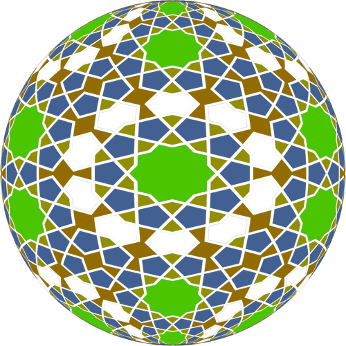 Ilustração em vetor esfera azulejos islâmicos