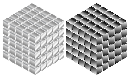 Imagem vetorial de cubos metálicos
