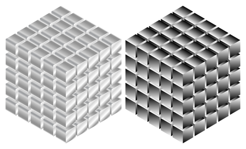 金属立方体矢量图像