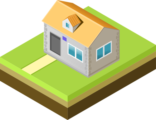 Vector illustration of yellow roof home