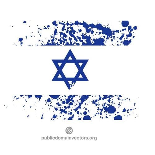 Vlag van Israël in inkt spetter