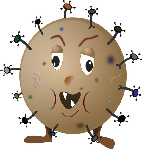 एक रोगाणु के कार्टून छवि