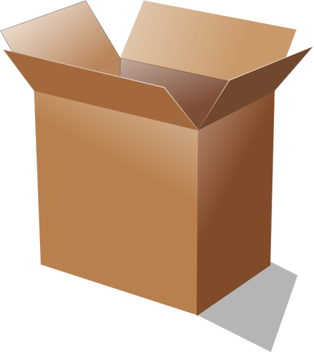 Vector illustration of open cardboard box