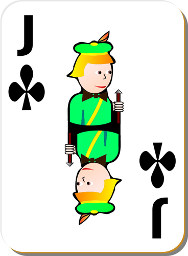 Jack of Clubs gaming card vector illustration